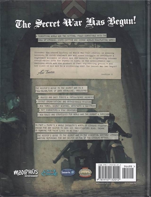 ACHTUNG Cthulhu - Keepers Guide to the Secret War  (B Grade) (Genbrug)